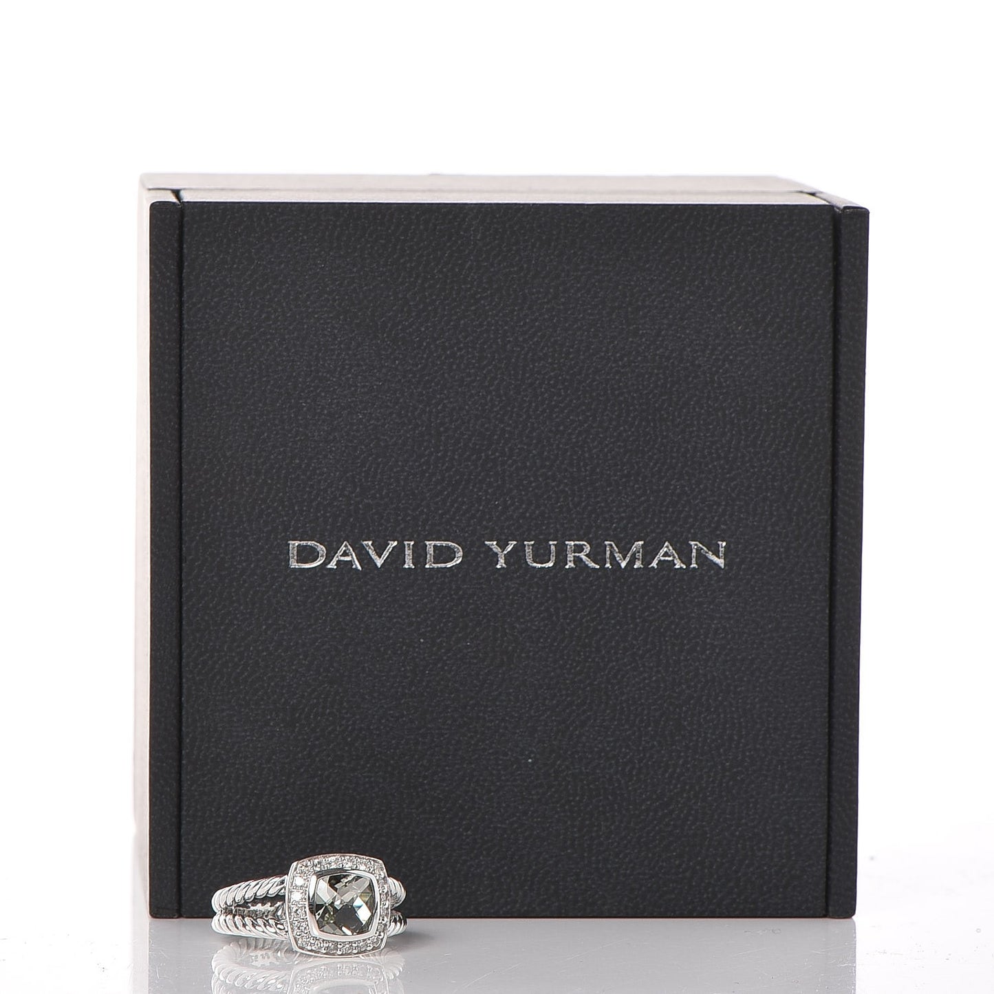 Sterling Silver Diamond Prasiolite 7mm Petite Albion Ring 53 6.25