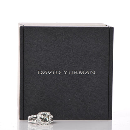 David Yurman Sterling Silver Diamond Prasiolite 7mm Petite Albion Ring 53 6.25 5 of 5