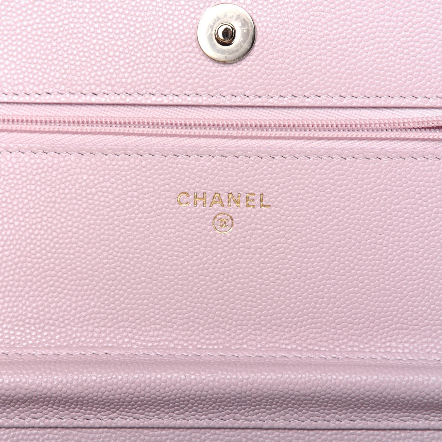 Caviar Quilted Wallet On Chain WOC Light Pink