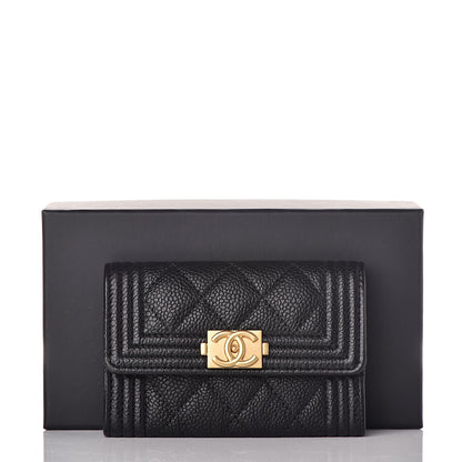 Chanel Caviar Quilted Boy Flap Card Holder Black 8 of 8