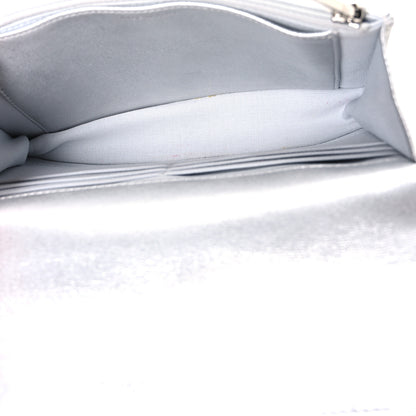 Chanel Metallic Lambskin Quilted Wallet On Chain WOC Silver 4 of 11