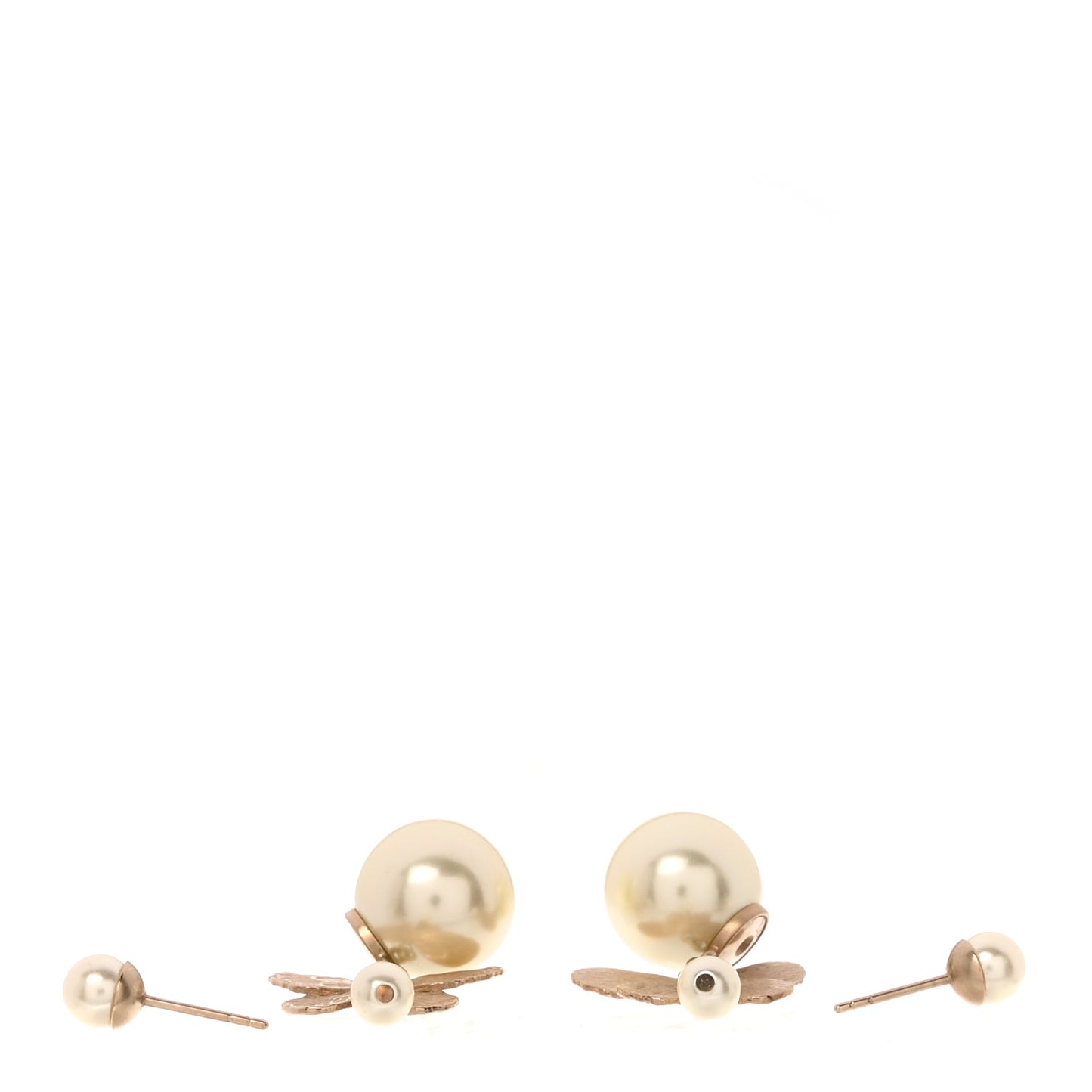 Pearl Butterfly Tribal Earrings Gold