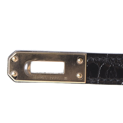 Hermes Taurillon Novillo Shiny Niloticus Crocodile Birkin Touch 25 Black 28 of 37