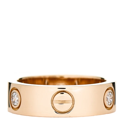 Cartier 18K Yellow Gold 3 Diamond 5.5mm LOVE Ring 50 5.25 3 of 4