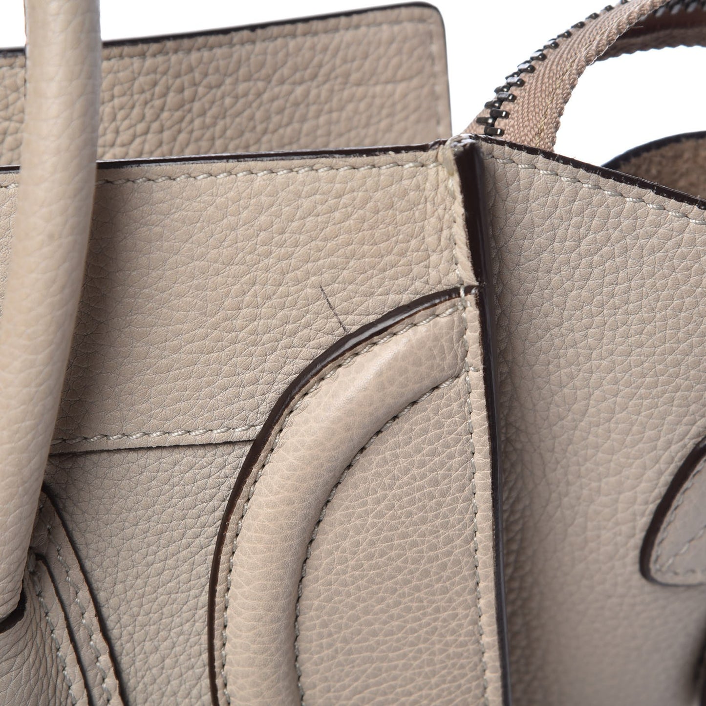 Drummed Calfskin Micro Luggage Dune