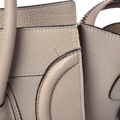 Celine Drummed Calfskin Micro Luggage Dune 8 of 14