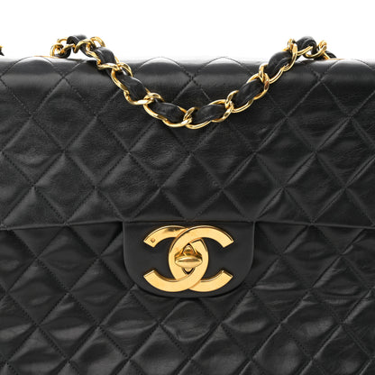 Chanel Lambskin Quilted XL Jumbo Single Flap Black 9 of 14