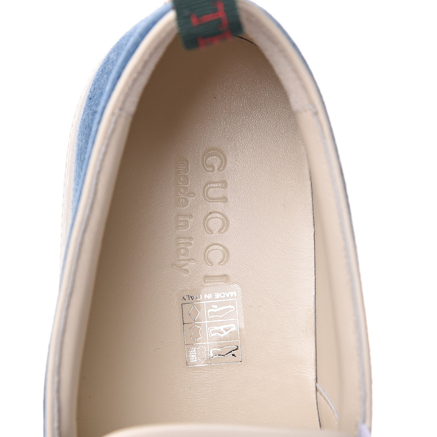 Gucci Kura Denim Logo Embroidered Mens Slip On Sneakers 11.5 Blue 7 of 10