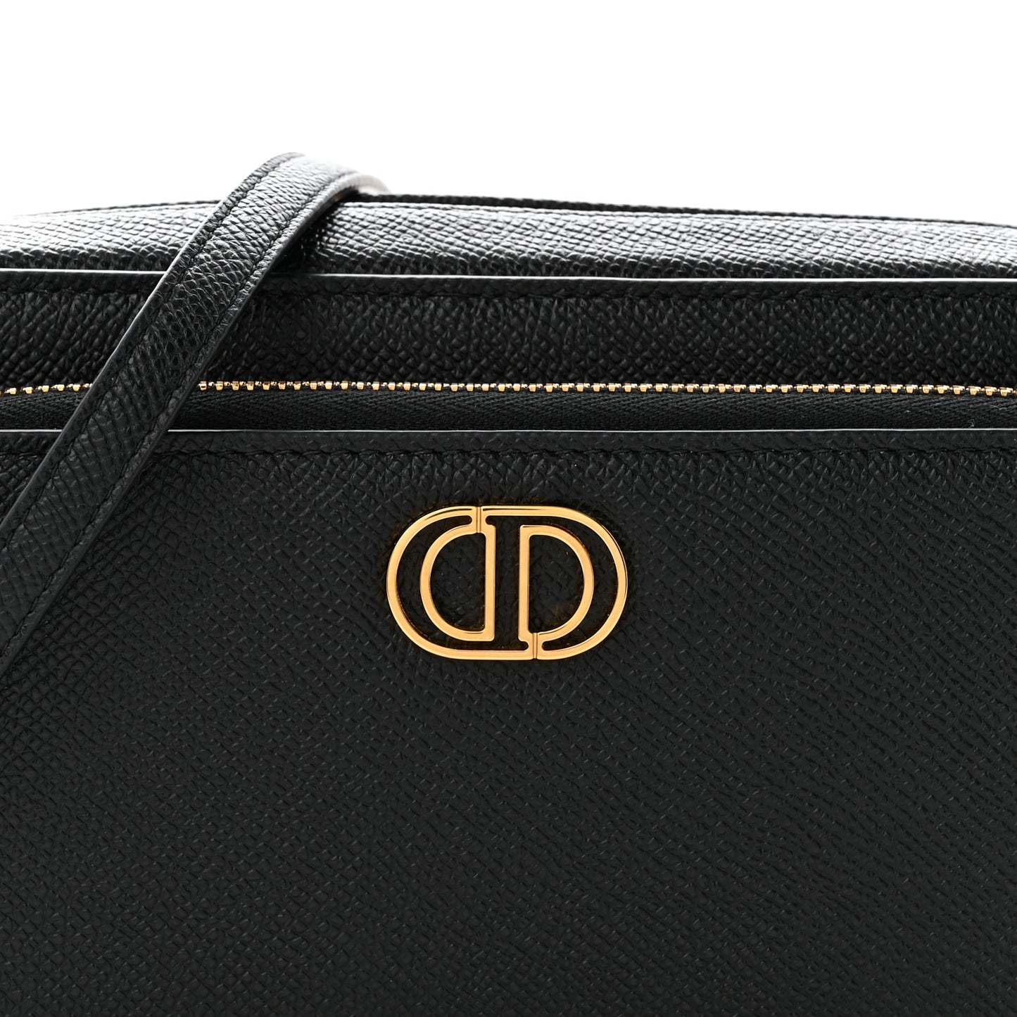 Grained Calfskin Caro Double Pouch Black