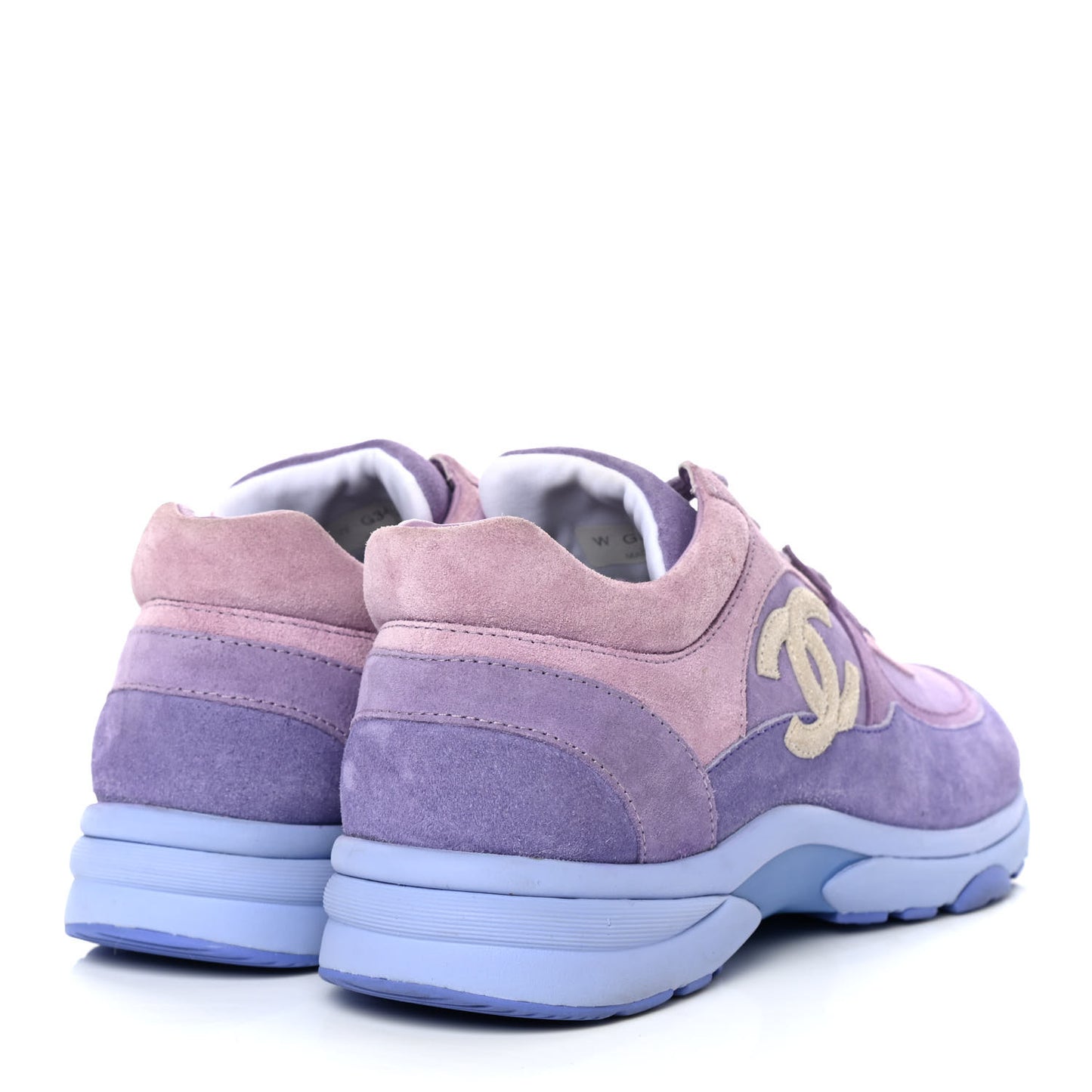 Nylon Lambskin Suede Calfskin CC Sneakers 40 Purple