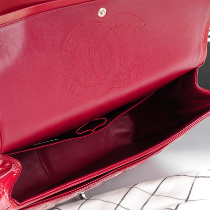 Chanel Patent Quilted Maxi Double Flap Red 8 of 10