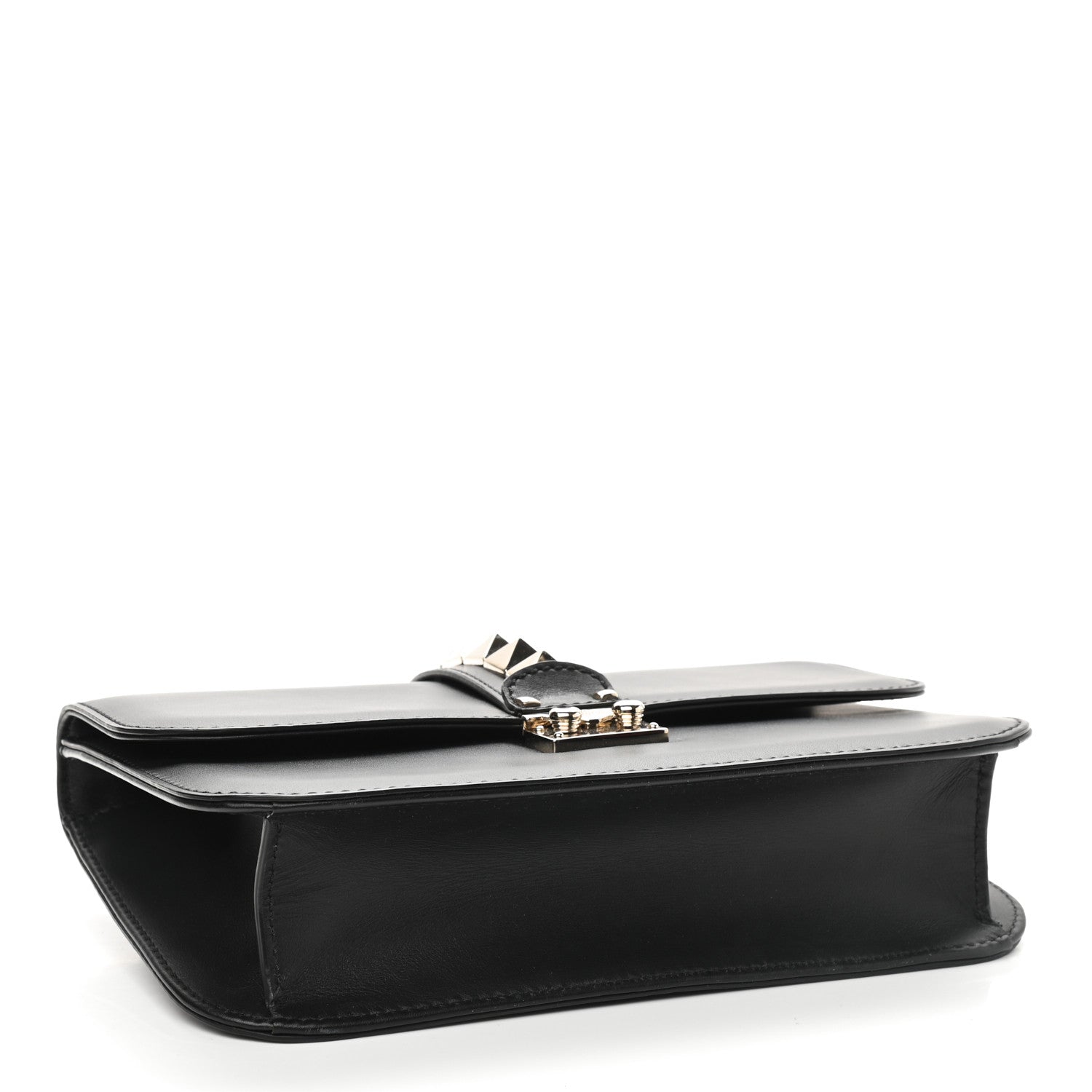 Valentino Garavani Vitello Medium Glam Lock Rockstud Flap Black 4 of 8