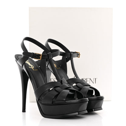 Saint Laurent Buffalo Tribute 105 Platform Sandals 39 Black 10 of 10