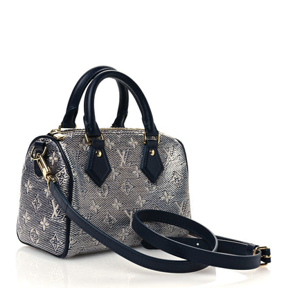 Louis Vuitton Monoglam Speedy Bandouliere 20 Blue 3 of 10