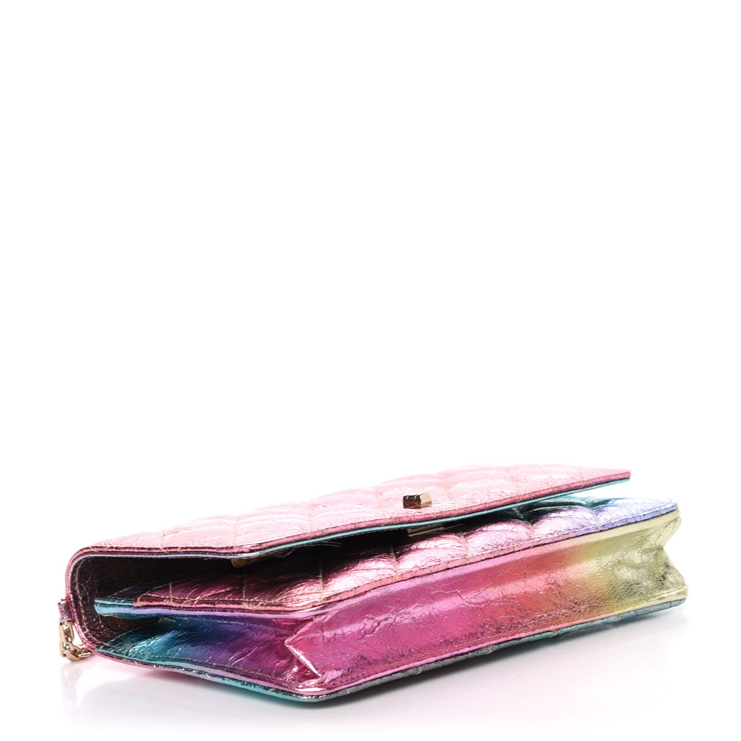Chanel Metallic Goatskin Quilted 2.55 Reissue Wallet on Chain WOC Multicolor 4 of 12