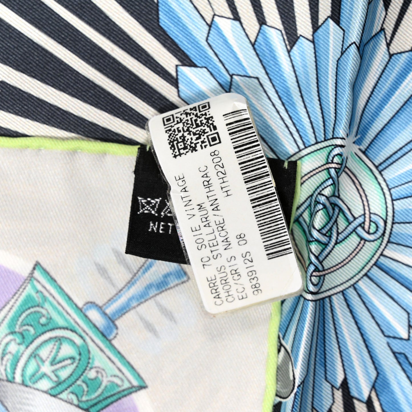 Silk Chorus Stellarum Scarf 70 Gris Nacre Anthracite