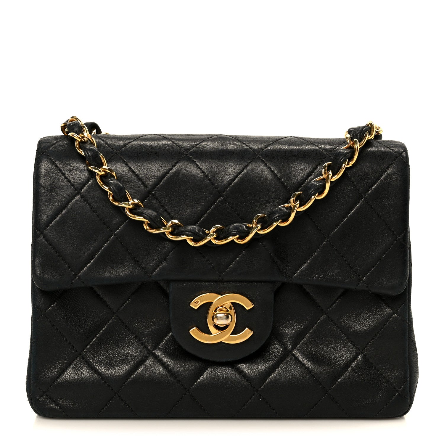 Chanel Lambskin Quilted Mini Square Flap Bag Black 1 of 12