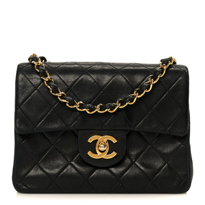 Chanel Lambskin Quilted Mini Square Flap Bag Black 1 of 12