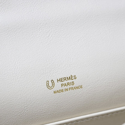 Hermes Swift Horseshoe Kelly Pochette Clutch Vert Criquet Nata 6 of 11