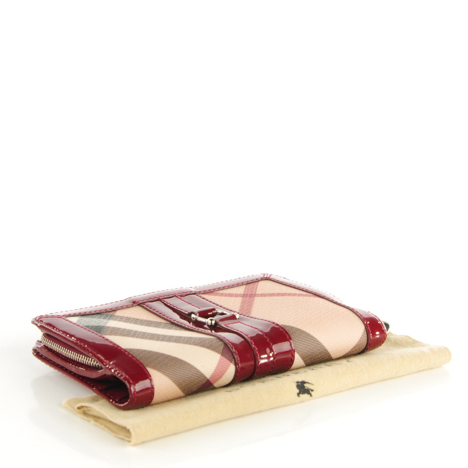 Burberry Patent Nova Check Continental Wallet Berry Red 4 of 7