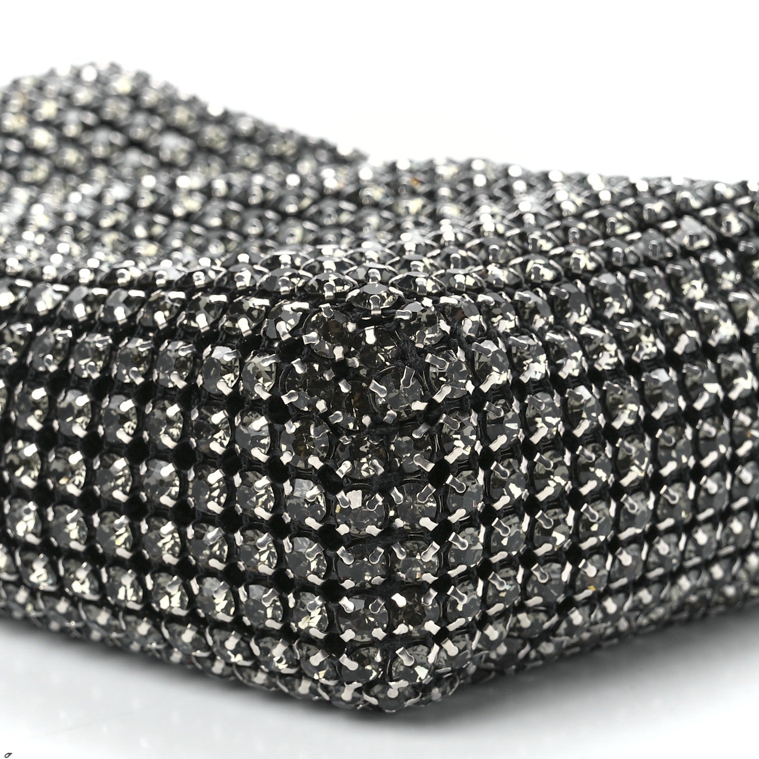 Alexander Wang Mesh Crystal Rhinestone Mini Heiress Pouch Black Silver 11 of 12