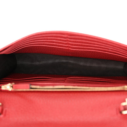 Gucci Dollar Calfskin Interlocking G Chain Wallet Red 5 of 13