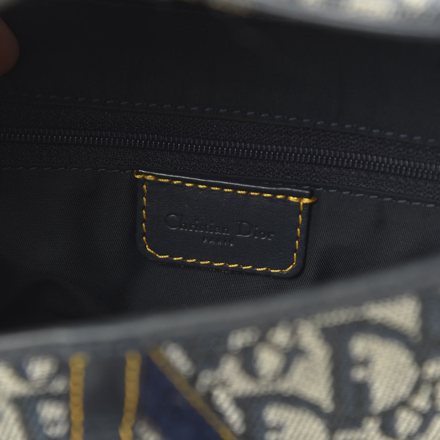 Monogram Double Saddle Bag Navy Blue