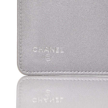 Chanel Lambskin Camellia Embossed Yen Wallet Black 6 of 8