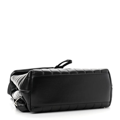 Saint Laurent Calfskin Y Quilted Monogram Small Loulou Backpack Black 4 of 10