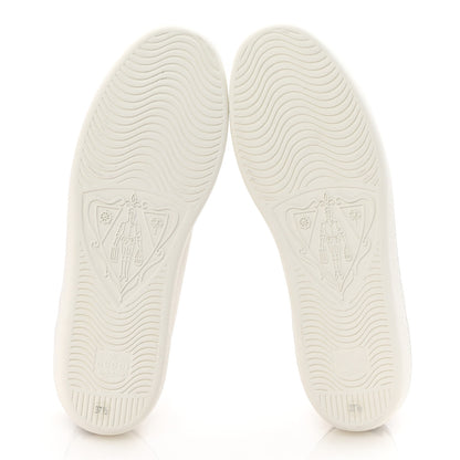 Gucci Calfskin Interlocking G Perforated Womens Ace Sneakers 37.5 White Grey Sky 6 of 10
