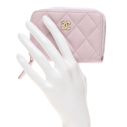 Chanel Caviar Quilted Zip Coin Purse Light Pink 2 of 8