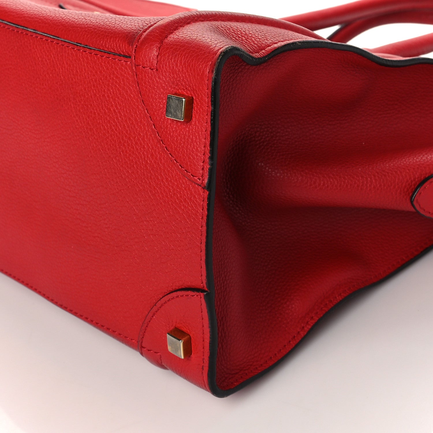 Celine Drummed Calfskin Mini Luggage Coquelicot 9 of 11