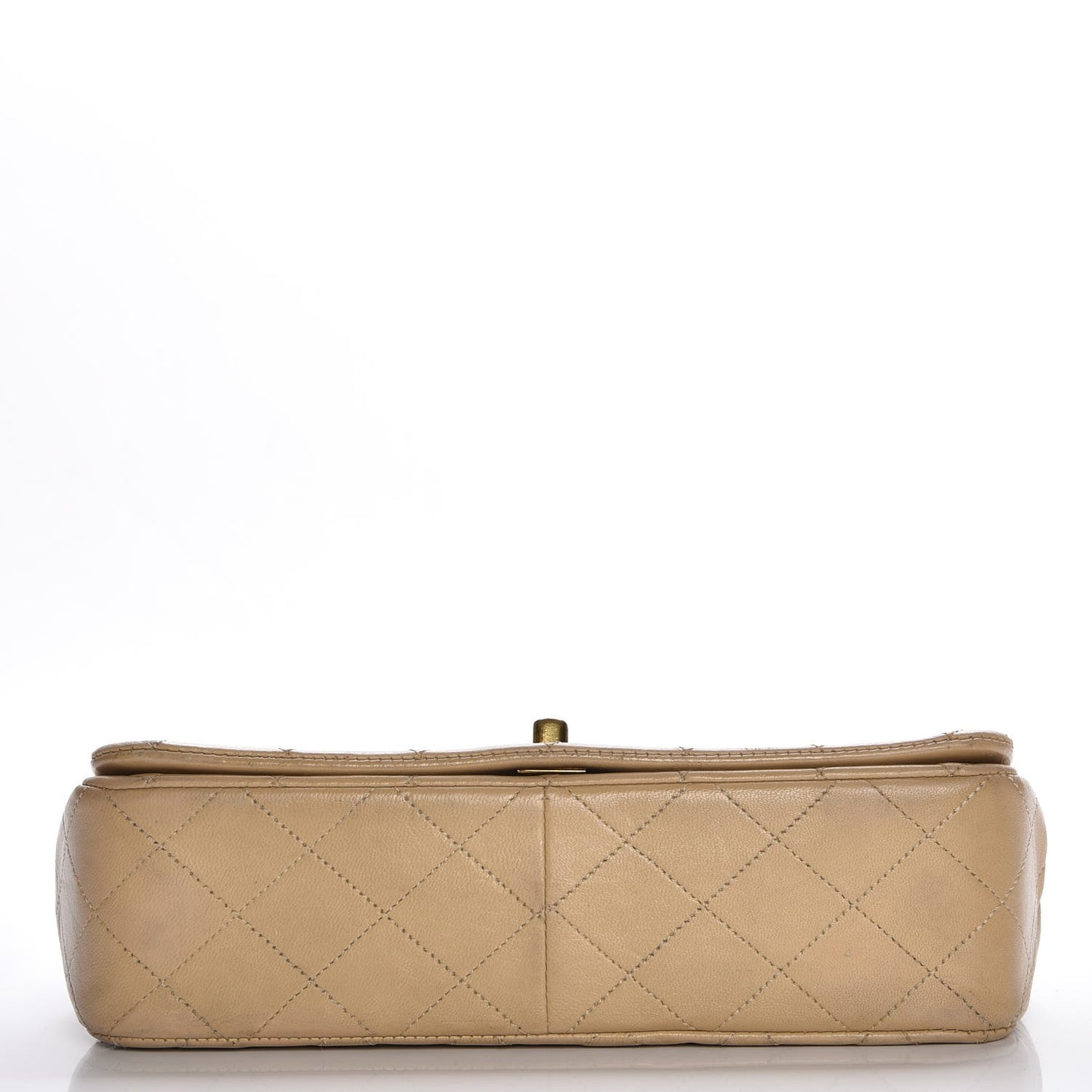 Lambskin Quilted Small Single Flap Beige