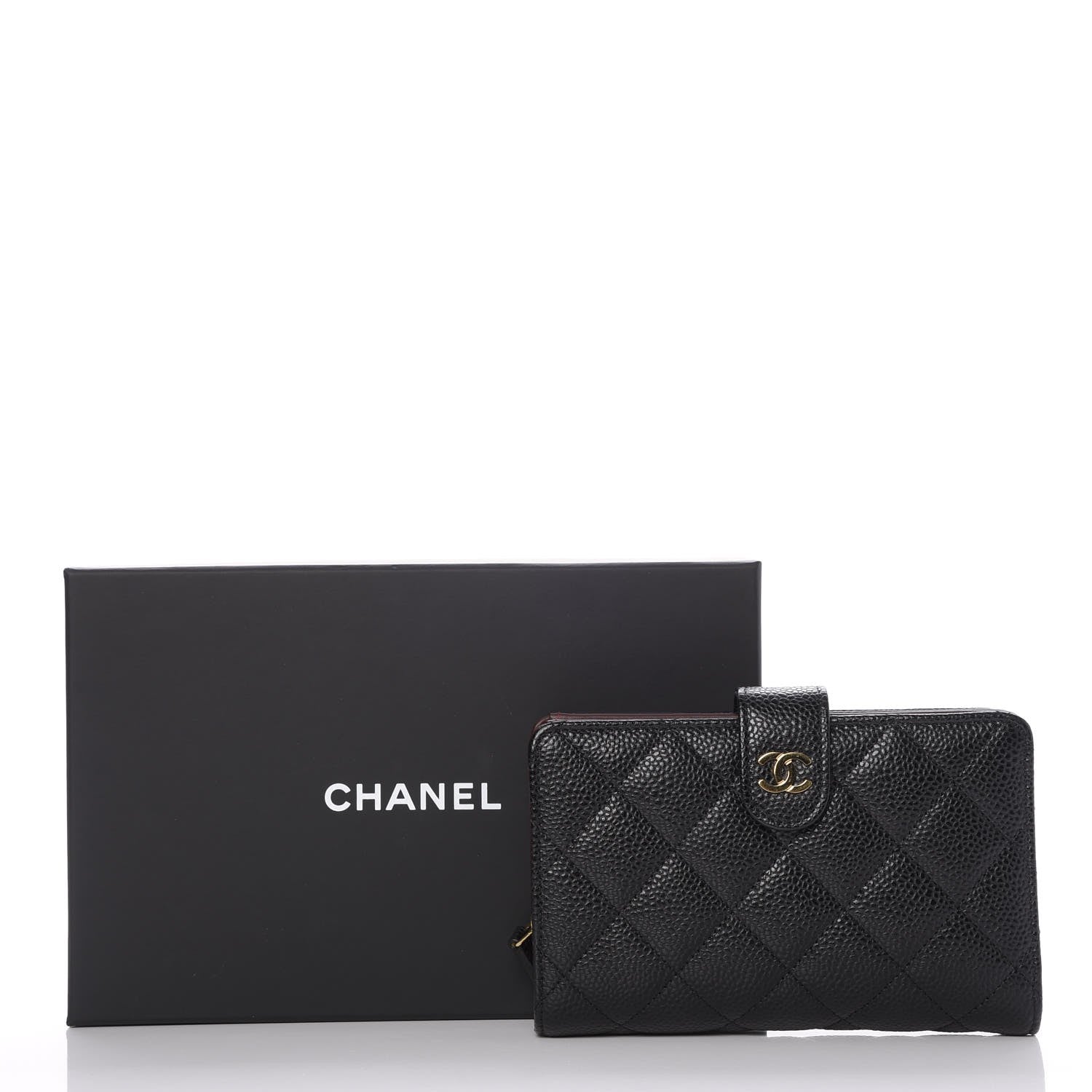 Chanel Caviar Quilted Zipped Pocket Wallet Black 9 of 9