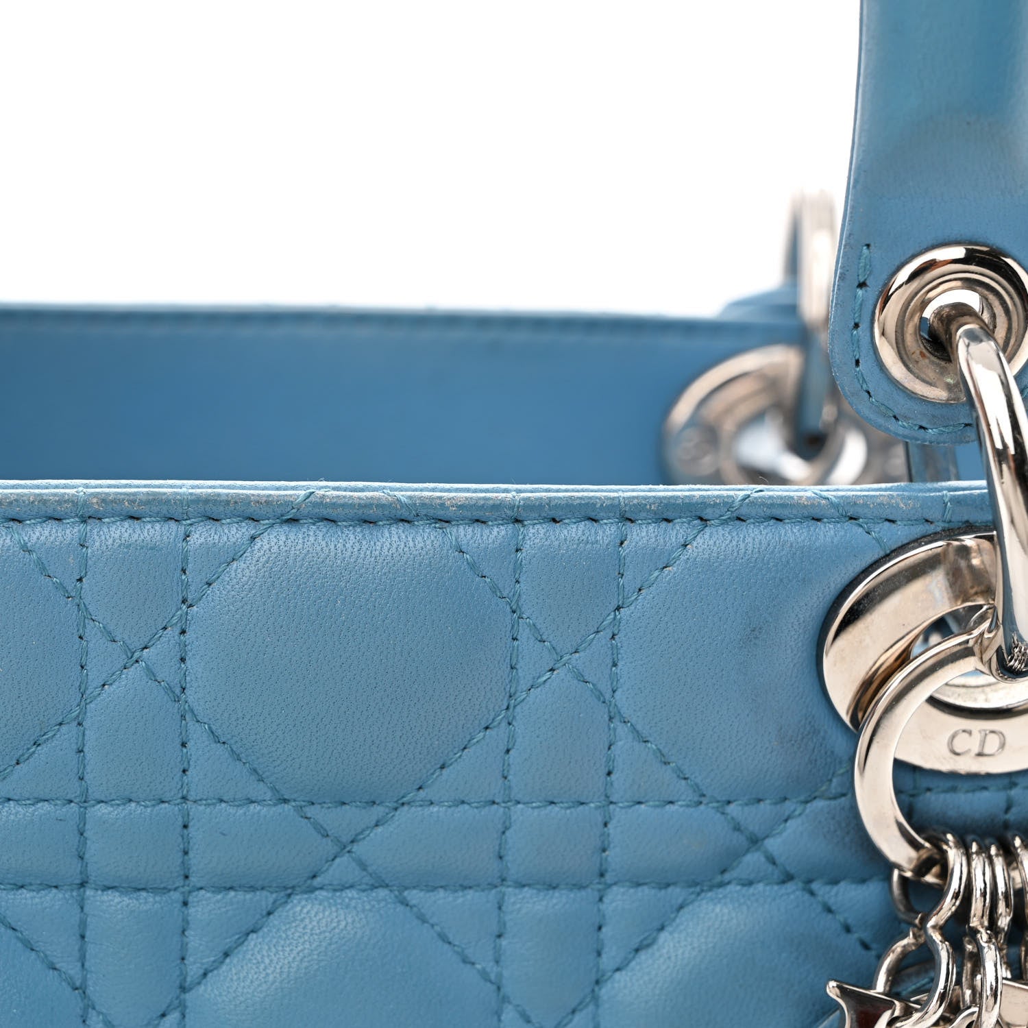 Christian Dior Lambskin Cannage Medium Lady Dior Blue 14 of 18