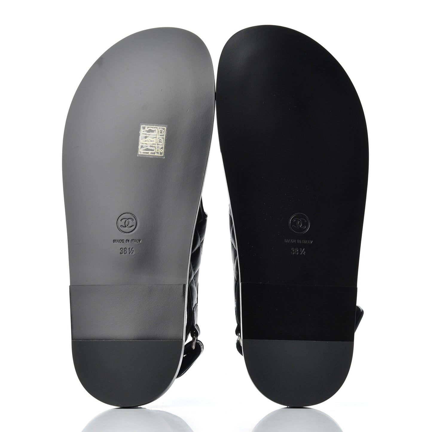 Lambskin Velcro Dad Sandals 38.5 Black