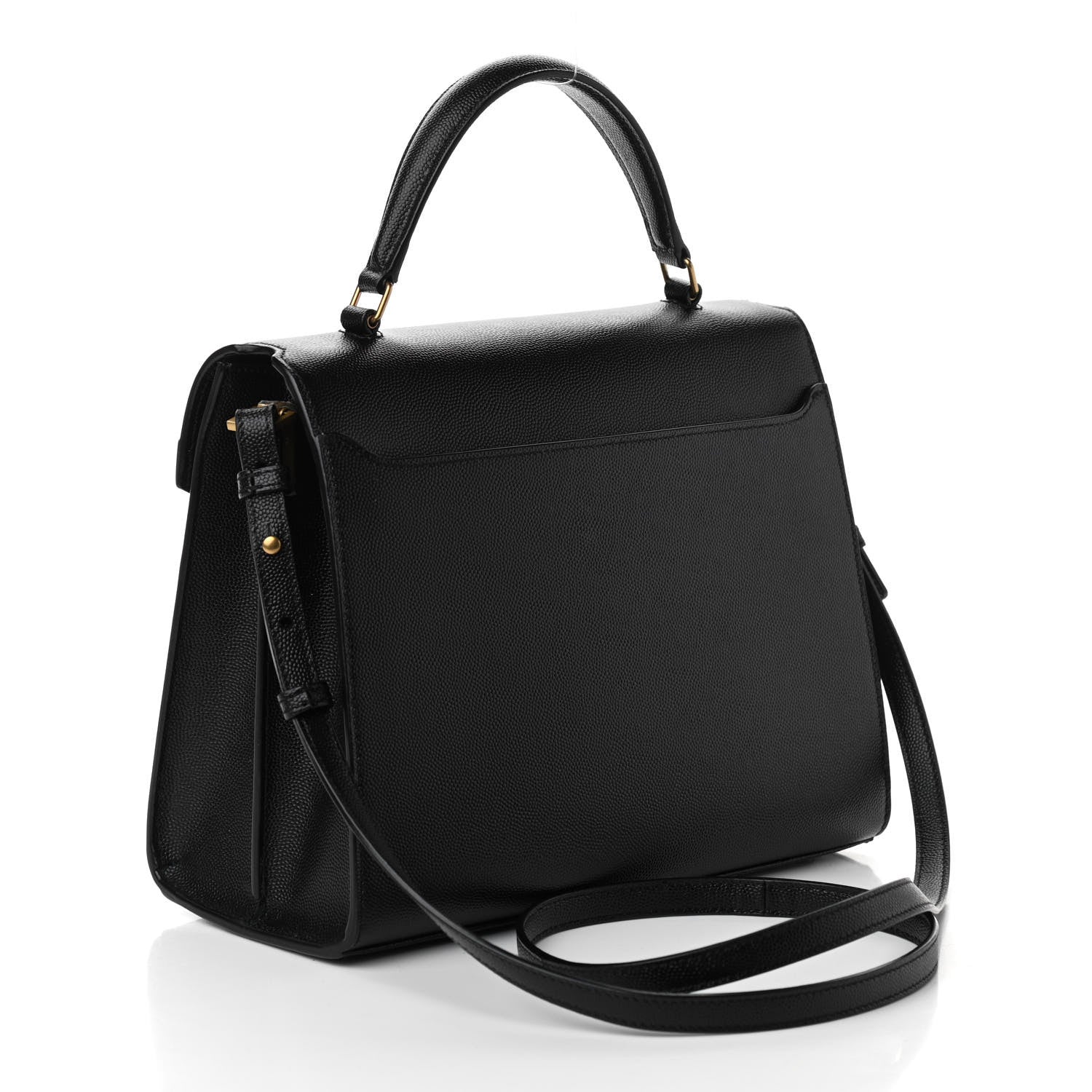 Saint Laurent Grain de Poudre Medium Classic Monogram Cassandra Top Handle Black 6 of 17