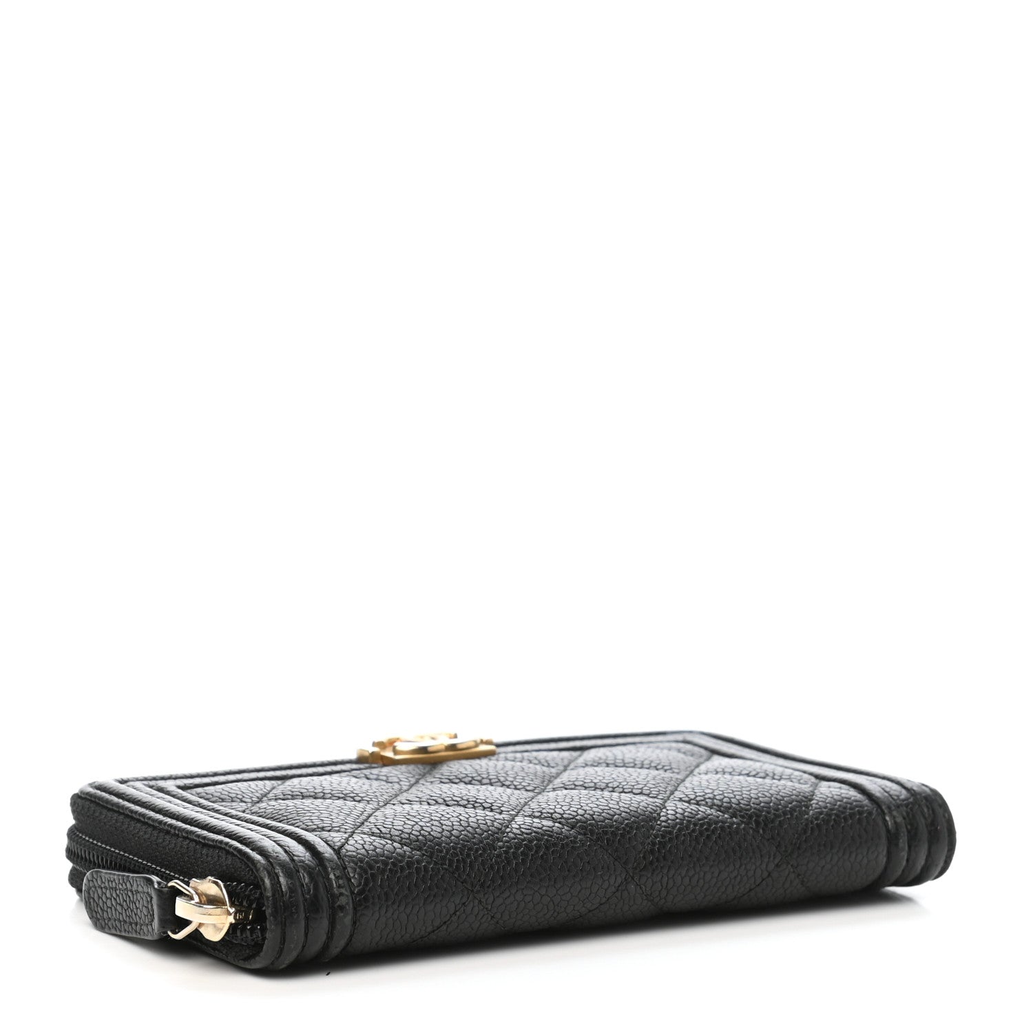 Chanel Caviar Quilted Small Boy Zip Around Wallet Black 4 of 8