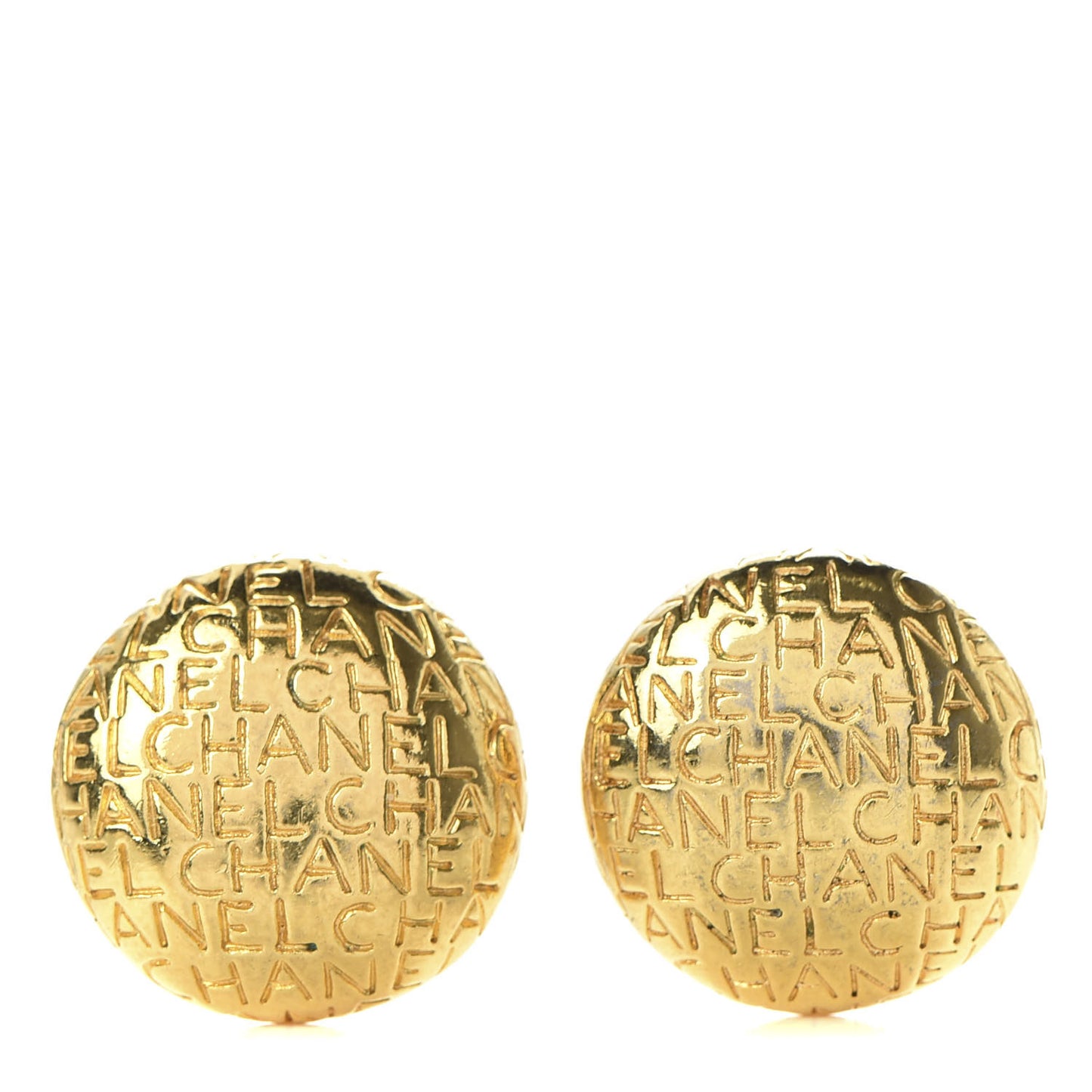 Medallion Logo Clip On Earrings Gold