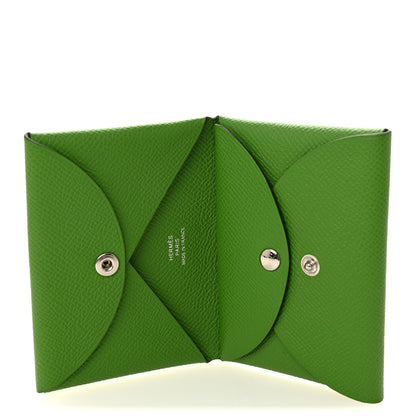 Hermes Epsom Calvi Duo Card Case Vert Yucca 5 of 8