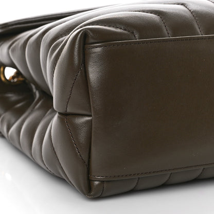 Saint Laurent Calfskin Y Quilted Monogram Medium Loulou Chain Satchel Soil Brown 7 of 8