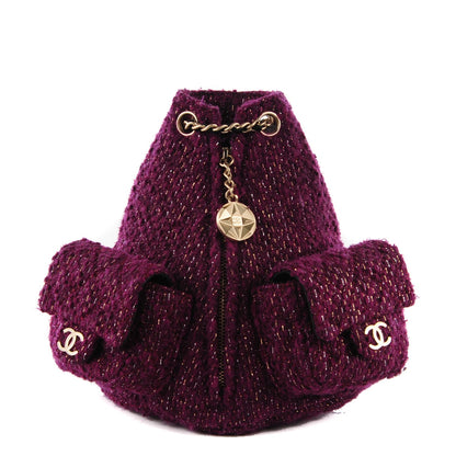 Chanel Tweed Mini Backpack is Back Plum 1 of 8