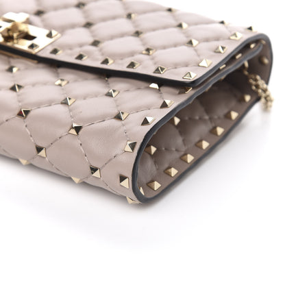 Valentino Garavani Lambskin Rockstud Spike Wallet on Chain Poudre 8 of 10