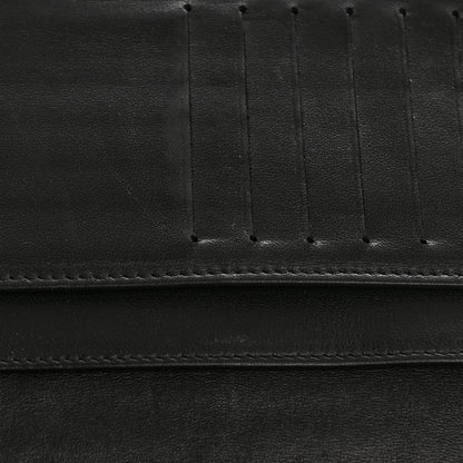Chanel Lambskin Camellia Embossed Zip Around Organizer Wallet Black 9 of 13