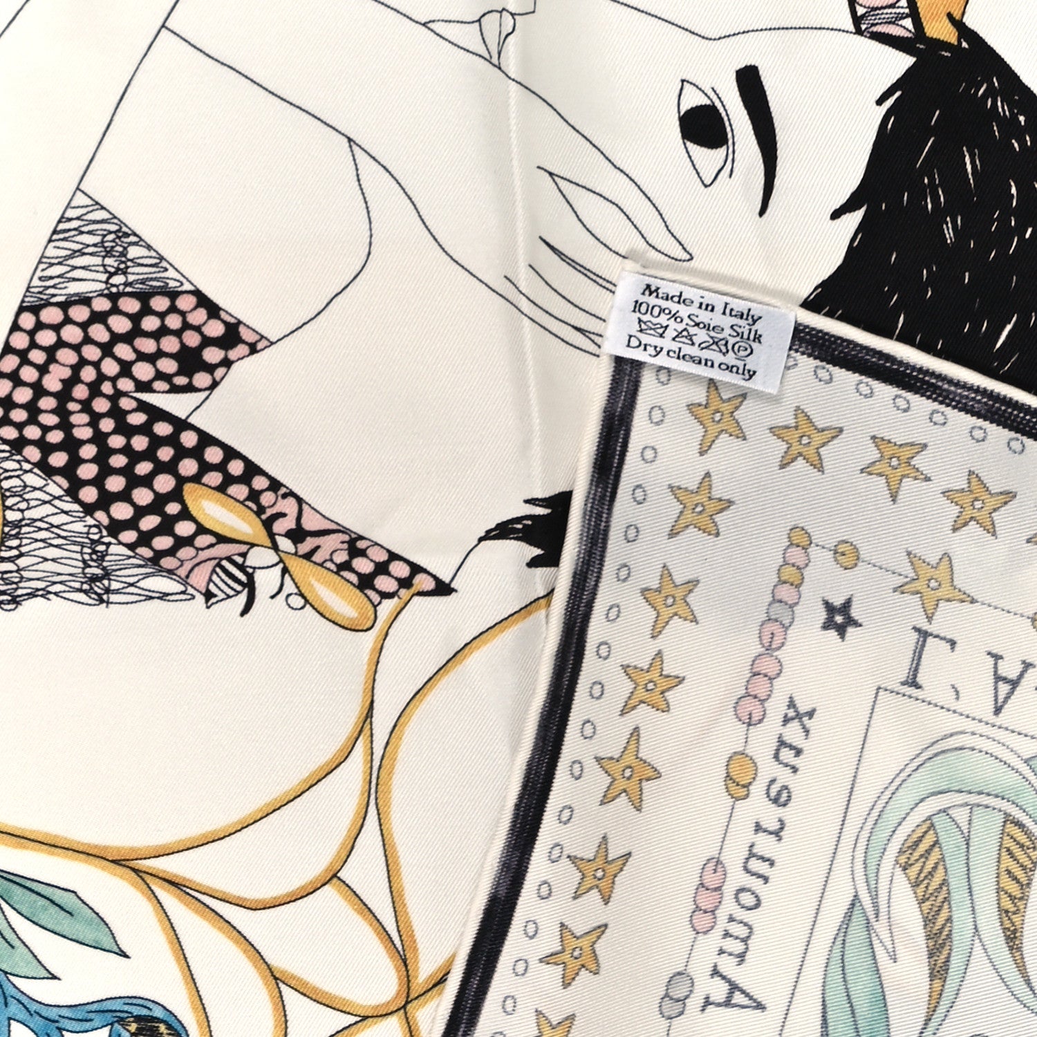 Christian Dior Silk The Lovers Tarot Square Scarf 3 of 3