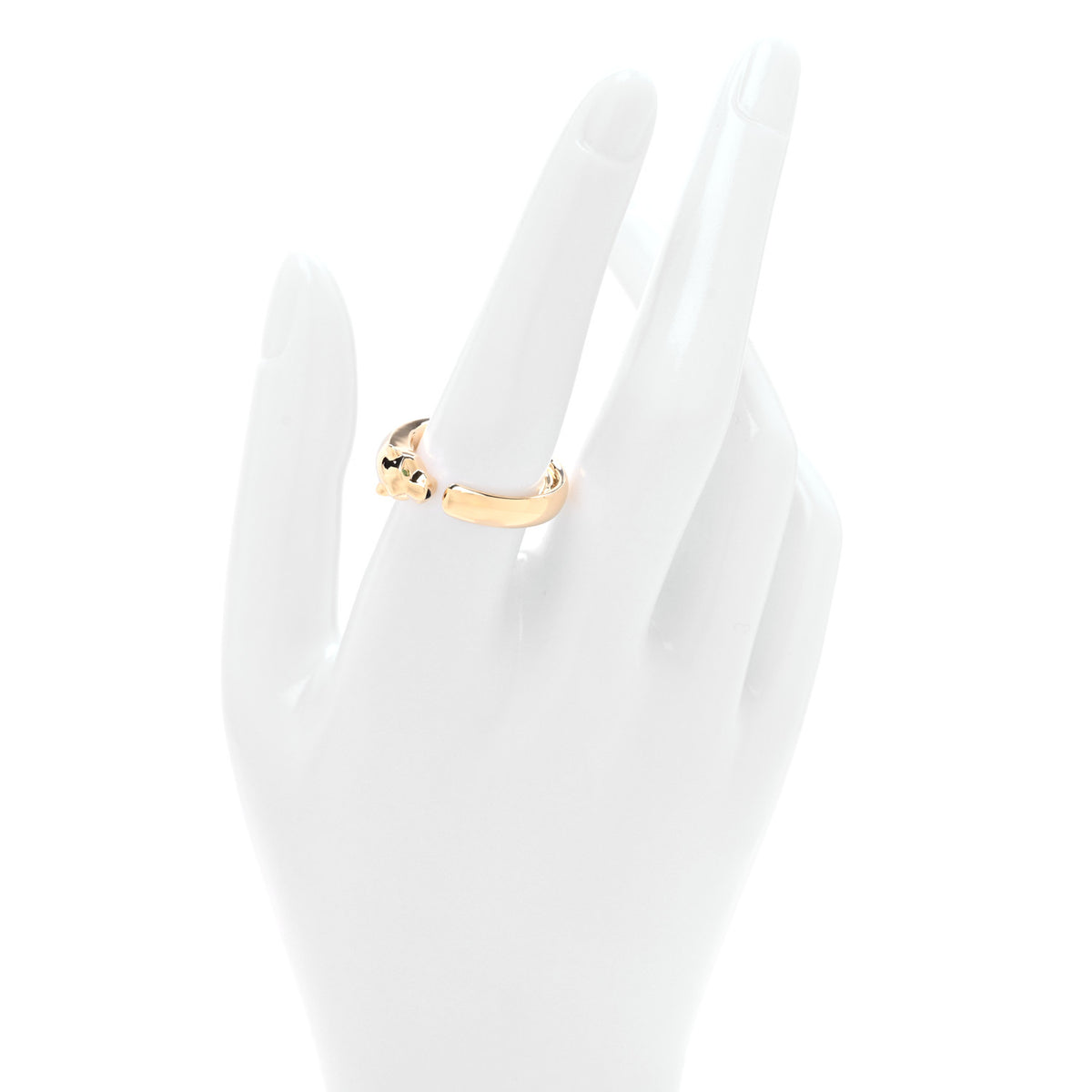 Cartier 18K Yellow Gold Tsavorite Onyx Panthere De Cartier Ring 54 7 2 of 6