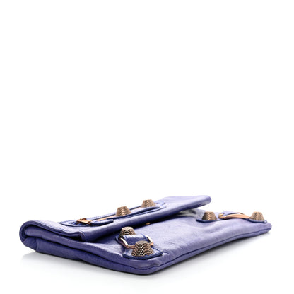 Balenciaga Agneau Giant 21 Rose Gold Hardware Envelope Clutch Bleu Lavande 4 of 7