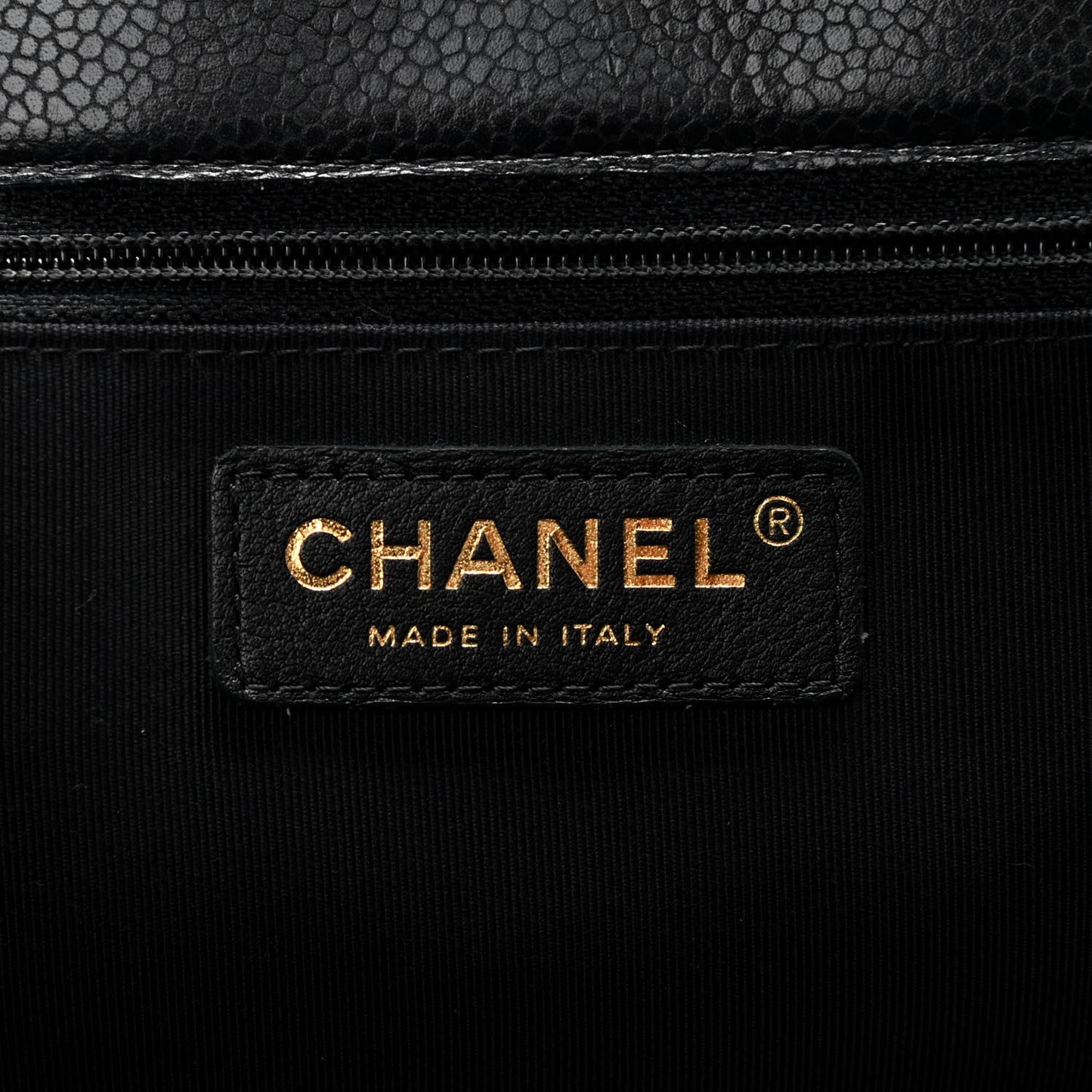 Caviar Quilted Flap Tote Black