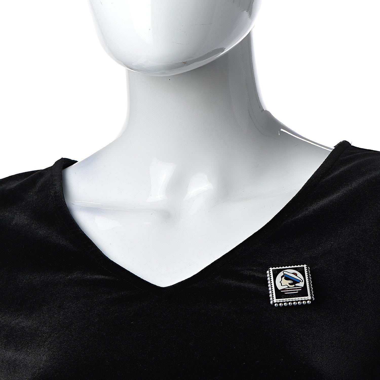 Chanel Resin Glitter CC Sailor Brooch Black Multicolor 1 of 5