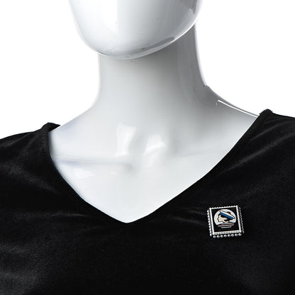 Chanel Resin Glitter CC Sailor Brooch Black Multicolor 1 of 5